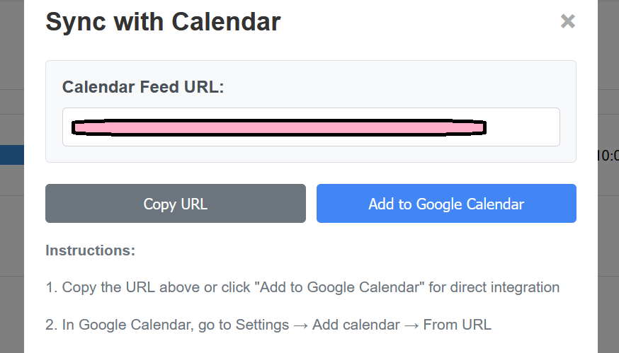 Calendar sync feature