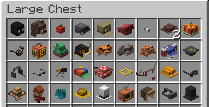 All the hats you can wear in the game